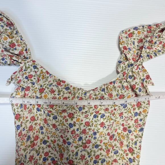 Reformation Paris Mini Dress Women’s 0 Floral Sweetheart Smocked Spring Sorority - Picture 6 of 16